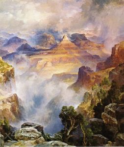 Reproduktion nach Thomas Moran - Canyon Nebel Zoroaster Gipfel Grand Canyon Arizona